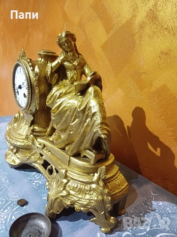 Фигурален, античен каминен часовник Diplan & Salles, снимка 7 - Антикварни и старинни предмети - 52712545