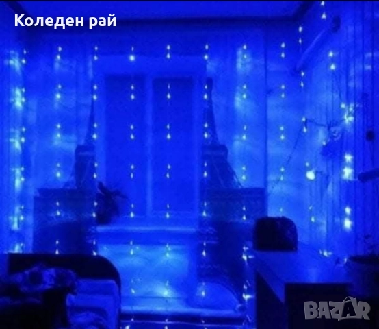 LED лампички тип завеса с падащи капки водопад, снимка 2 - Лед осветление - 52337179