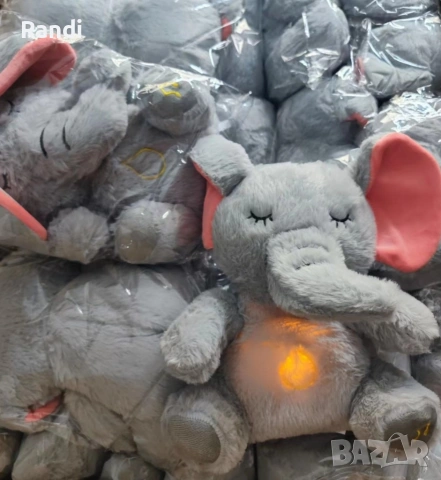 Дишащо слонче – Светеща, дишаща и музикална плюшена играчка за успокояване и релакс, снимка 4 - Плюшени играчки - 53230006