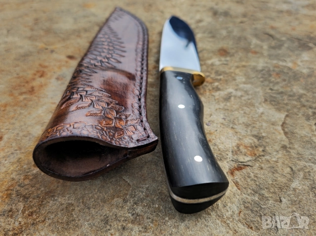 Ръчно изработен нож Черен Текстолит , снимка 3 - Ножове - 52322800