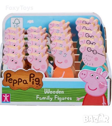 Комплект четири дървени фигури прасето Пепа / Peppa Pig, снимка 3 - Образователни игри - 46273466