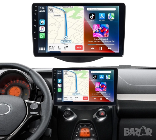 Мултимедия, за Toyota Aygo, Citroen C1, Peugeot 108, Андроид, навигация, Двоен 2DIN, плеър, Android, снимка 4 - Аксесоари и консумативи - 51933756