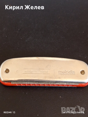 Стара ретро устна хармоника MELODIA MADE IN POLAND рядка за КОЛЕКЦИЯ 41797, снимка 3 - Други ценни предмети - 51734298