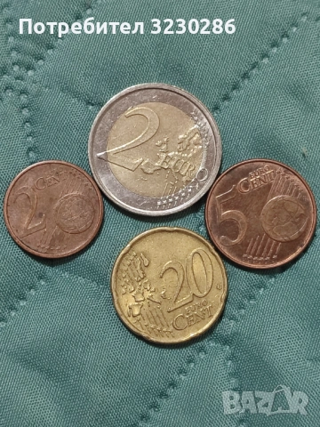 Продавам 2 евро монета и евро цента-колекционерски