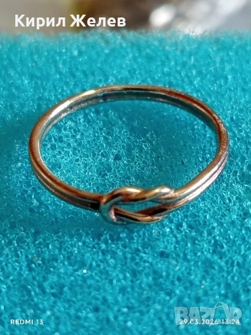 Сребърен пръстен дизайн тип любовен възен майсторска изработка 51764, снимка 6 - Пръстени - 54013949
