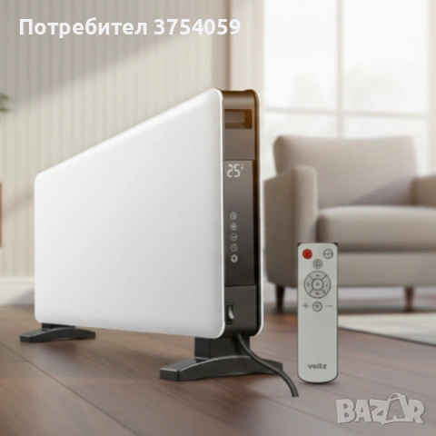 Конвектор Voltz – 2000W, LED дисплей, WiFi управление през TUYA Smart App
