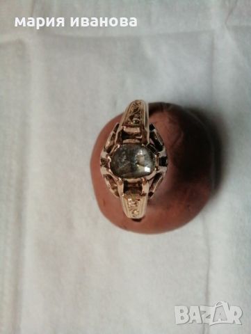 много стар златен пръстен с диамант роза шлифовка 0.80 карата, снимка 2 - Пръстени - 45819439