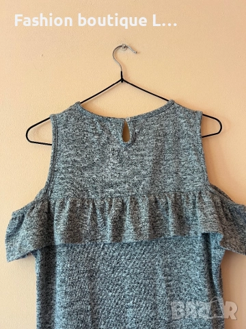 Сива рокля с изрязани рамене 50% вискоза М размер плътна материя подходяща за есента и зимата 🩶🩶🩶, снимка 5 - Рокли - 52116903