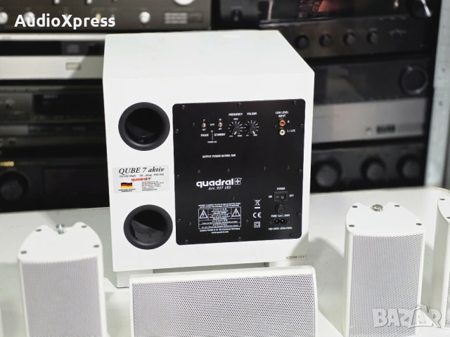 🔊🔥 QUADRAL QUBE 7 ACTIVE + QUADRAL ALP 220S (5 сателита) – High-End German Set 🔥🔊, снимка 2 - Ресийвъри, усилватели, смесителни пултове - 54275912
