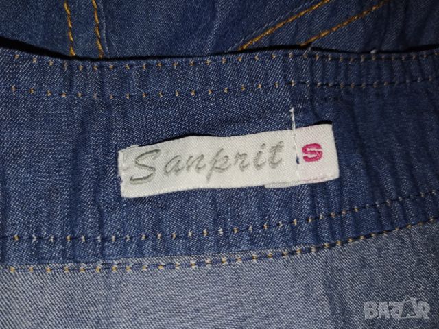 Sanprit S,M- Асиметрична пола от тънък деним и шифон , снимка 4 - Поли - 45941809