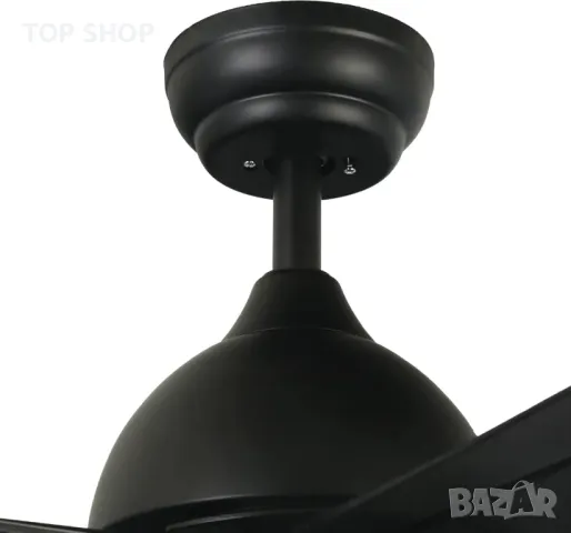 Таванен вентилатор FINXIN с лампа, дистанционно (132 см,черен,5 перки), снимка 7 - Лед осветление - 49636737