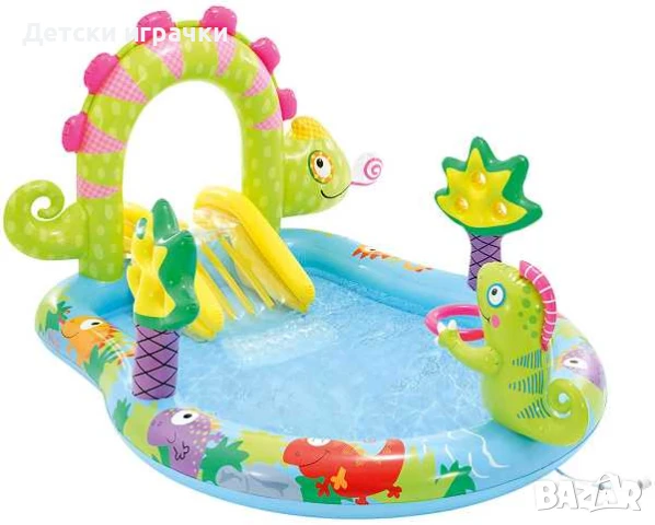 Надуваем център за игра с пързалка INTEX Игуана, 239 x 188 x 119 см, Play Center, снимка 2 - Надуваеми играчки - 50796772