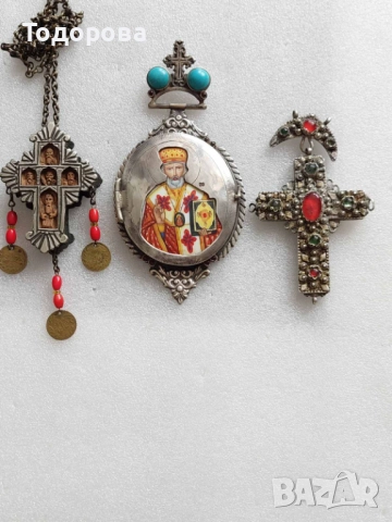 Сребърна панагия и два кръста/може да изпратите вашите оферти/