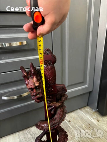 👉 🐉 Масивен китайски дракон с меч – 53 см, над 10 кг | Фън Шуй символ, снимка 4 - Антикварни и старинни предмети - 52792495