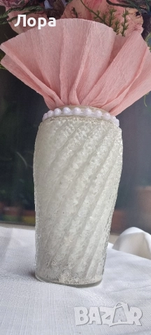 Декорирана ваза с ръчно рисувани цветя, снимка 4 - Декорация за дома - 51969907