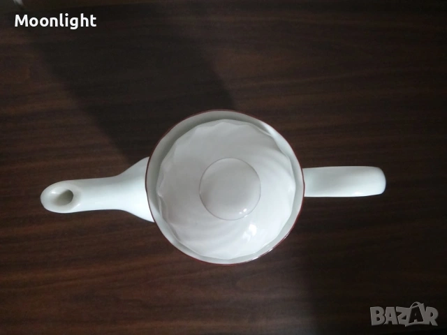 Български порцеланов чайник и латиера, снимка 8 - Сервизи - 53221522