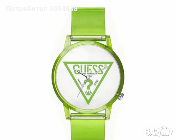 Guess Originals - Унисекс часовник с полупрозрачна каишка, Лайм

, снимка 3 - Дамски - 46432530