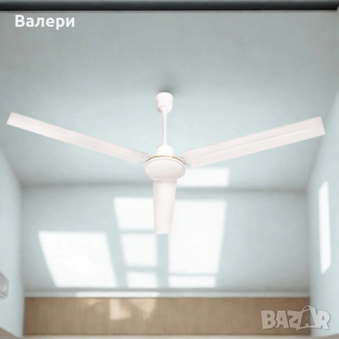 Метален таванен вентилатор Muhler MCD-54056 – 142 см (56"), 60W, с регулатор на стена, снимка 5 - Вентилатори - 53205223