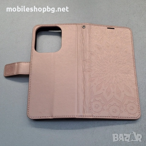 Redmi 15C калъф страничен с прегради и закопчаване розов розово злато, снимка 3 - Калъфи, кейсове - 53492782