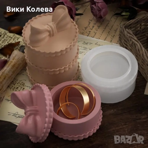 Силиконов молд „Coquette Bow” – Форма за стекиращи се кутийки за бижута, снимка 3 - Форми - 52823675