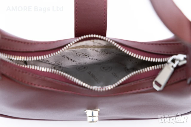Ежедневна дамска чанта AMORE Chiara - Burgundy, снимка 7 - Чанти - 50656717