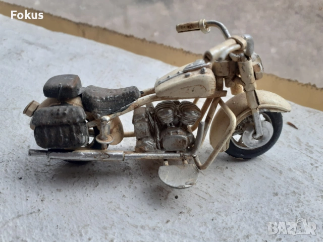 Мотор стара ламаринена играчка модел макет бял за колекция, снимка 4 - Антикварни и старинни предмети - 53430686