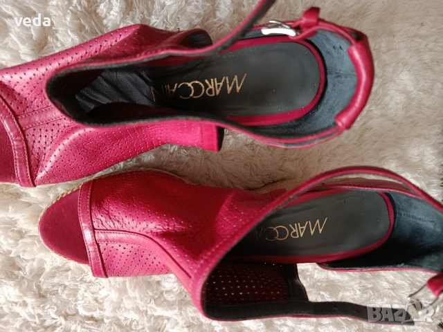 Обувки платформа MARCCAIN n.39 естествена кожа НОВИ, снимка 2 - Дамски обувки на ток - 53899452