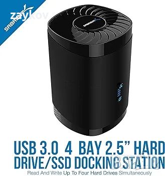 SABRENT 4-Bay 2.5" USB 3.0 докинг станция за HDD/SSD с вентилато, снимка 2 - Друга електроника - 45973113