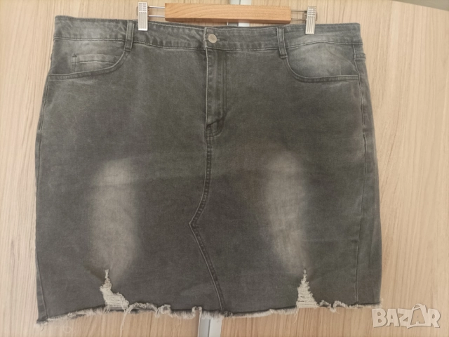 Макси дънкова еластична пола 