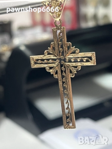 Златна висулка / Златен Кръст - ръчна изработка 14К, снимка 5 - Колиета, медальони, синджири - 52624846