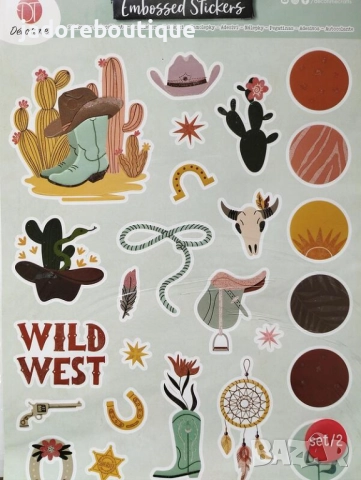 Релефни скрапбук стикери с брокат 2 листа - различни видове, снимка 2 - Други - 46506847