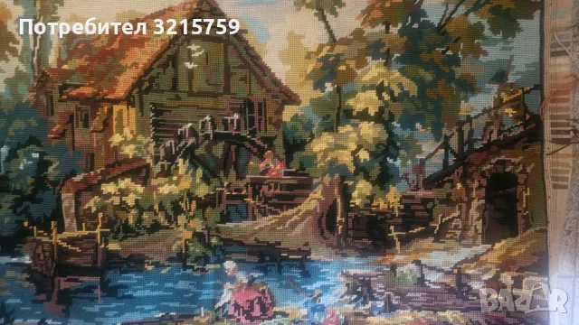 Голям Гоблен , ръчно шит,80х63см., снимка 9 - Гоблени - 50348560