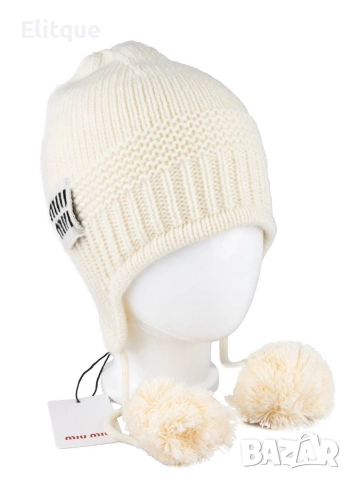 зимни плетени шапки miu miu , снимка 3 - Шапки - 52612421