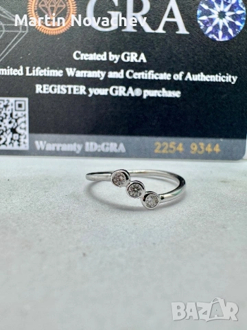 Сребърен пръстен с мойсанит (Диамант) 