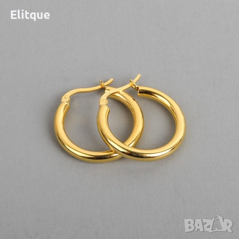 Нежни дамски кръгли обеци,стил винтидж,позлатено покритие