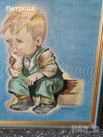 картина с плачещо момче. , снимка 2 - Картини - 54085848