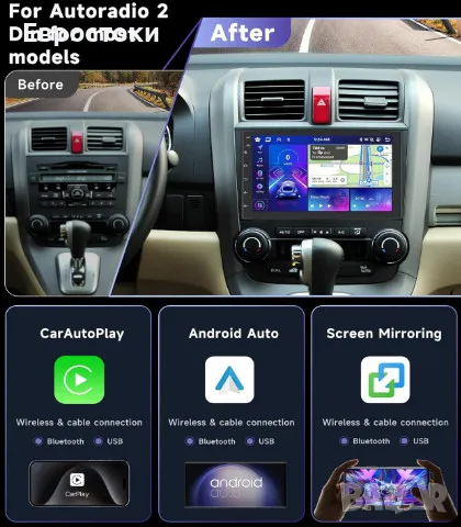 PODOFO универсална мултимедия за кола, Android 13, 2/64G, сензорен екран 7 инча, Carplay / Android C, снимка 4 - Аксесоари и консумативи - 49801482