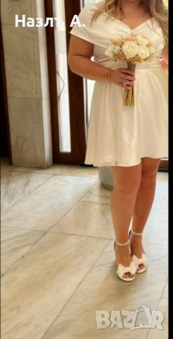 Бяла рокля , снимка 2 - Рокли - 53969518