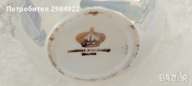 Комплект за ликьор седеф и позлата Императорски порцелан Франция, снимка 9 - Антикварни и старинни предмети - 53441719