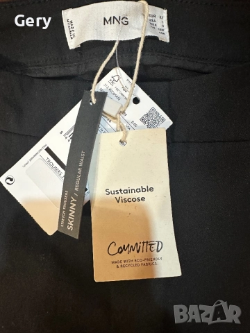 Черен дамски панталон Mango, снимка 3 - Панталони - 52311446