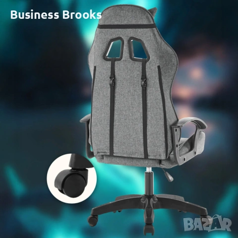 Ергономичен геймърски офис стол с лумбална и шийна опора – комфорт за игра и работа без умора, снимка 7 - Столове - 53226078