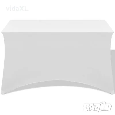 vidaXL Разтегателен калъф за маса, 2 бр, 120х60,5х74 см, бял(SKU:132033), снимка 3 - Други стоки за дома - 48492363