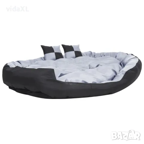 vidaXL Реверсивно и миещо се кучешко легло, сиво-черно, 150x120x25 см(SKU:171210), снимка 1 - За котки - 48609526