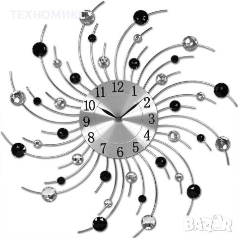 Стенен часовник с кристали , 50 см, Кварцов механизъм, Безшумен, снимка 10 - Декорация за дома - 53585342