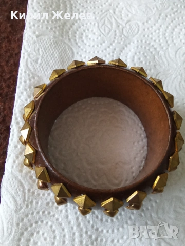 Ретро дървена гривна 45866, снимка 2 - Гривни - 53742131