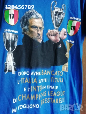 Inter Milan Treble 2009/2010 Mourinho шампионска тениска Интер Милан Моуриньо требъл, снимка 3 - Тениски - 50622089
