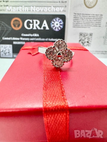 Сребърен пръстен с мойсанит (Диамант) 1.4 карата, снимка 9 - Пръстени - 53502900