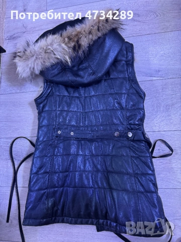 Кожено яке - естествен косъм, снимка 3 - Якета - 53432600