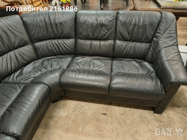 Ъглов диван от естествена кожа , снимка 3 - Дивани и мека мебел - 54100105