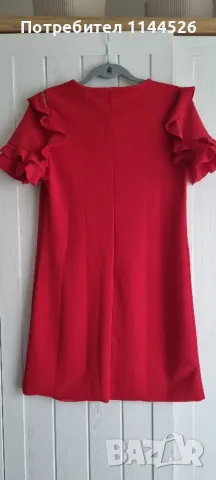 Червена рокля свободен силует, S, снимка 4 - Рокли - 50059050